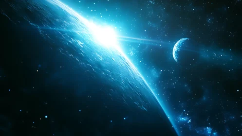 Stellar limb illumination over dual planetary horizons.