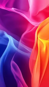 Digital gradient drapery with translucent wave folds.