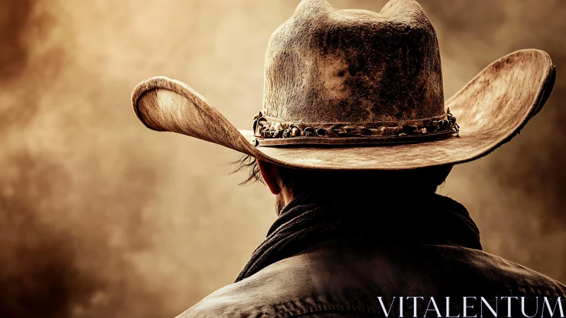 Weathered cowboy at dusk, wrapped in quiet western mystery.