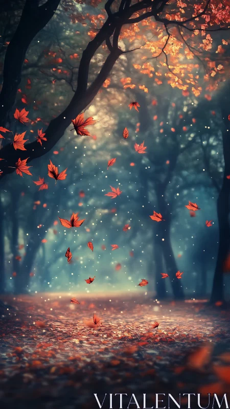 Autumn Magic Dancing Through Misty Woods.