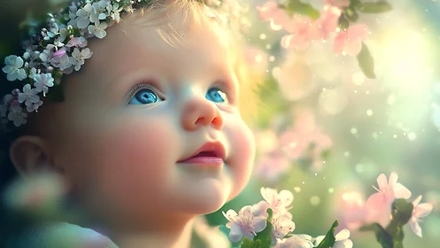 Wonder's First Glimpse: Baby Emerges Into Blooming Paradise