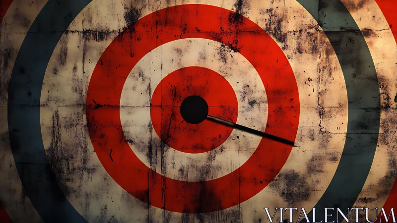 Concentric target circles on weathered textured surface.