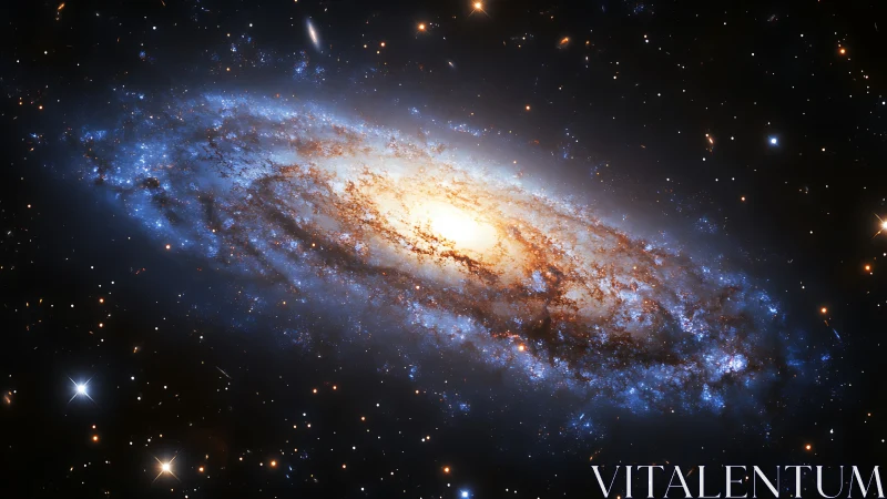 Spiral galaxy core blazing amid star-dense deep space field.