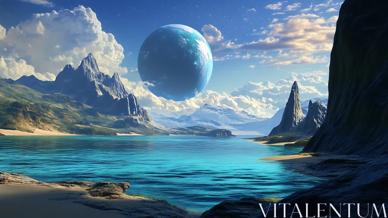 Otherworldly Paradise: Turquoise Bay Beneath Celestial Sphere