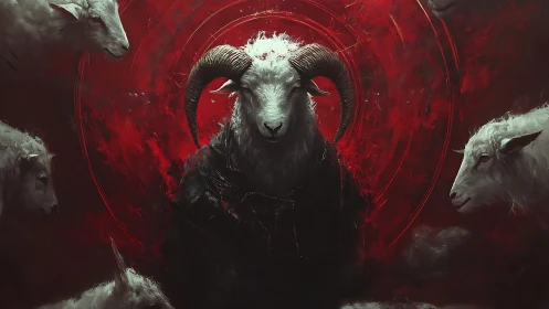 Ram-headed figure commands crimson ritual circle