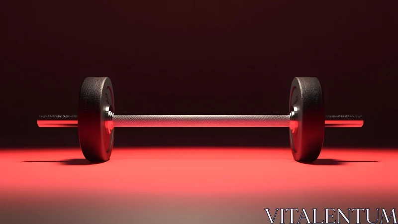 Heavy Barbell on Red Background in Dramatic Studio Lighting. Heavy Barbell on Red Background in Dramatic Studio Lighting.
