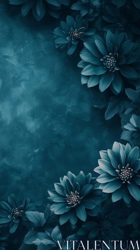Teal Dahlia Composite with Volumetric Atmospheric Rendering