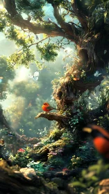 Enchanted Forest: Where Birds Find Their Home.