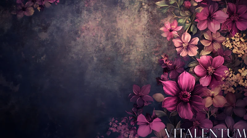 Romantic Blooms Against Weathered Elegance