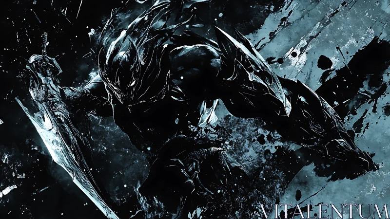 Midnight blade dancer racing through storm-splashed shadows.