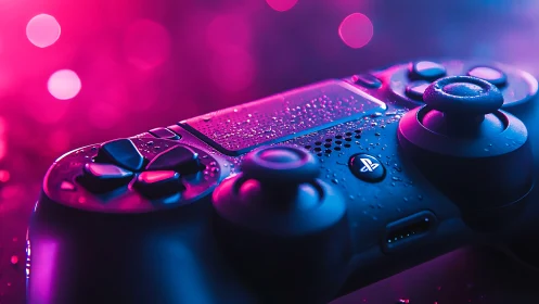 Neon Gaming Glowup: Controller in the Night.