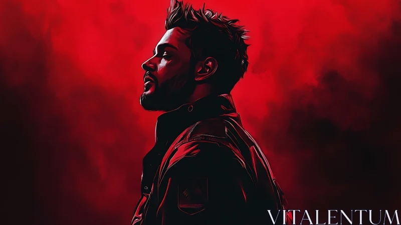 Smoldering red portrait captures a calm, determined profile