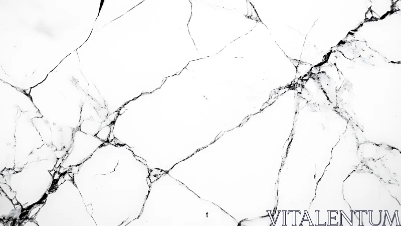 White stone surface with irregular dark fracture lines.