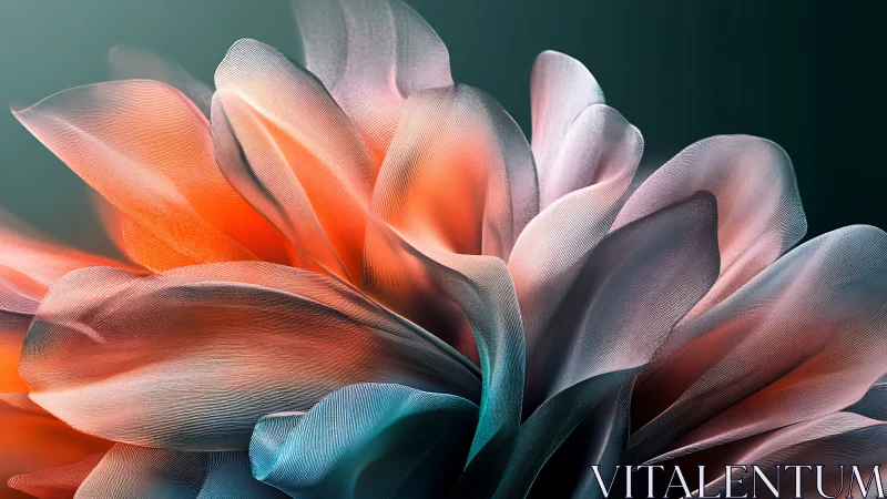 Digital abstract bloom with layered translucent petals.