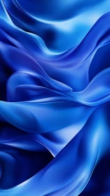3D fluid blue folds with layered satin wave geometry.