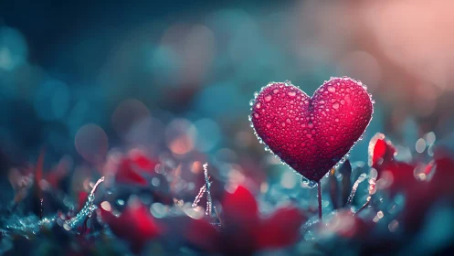 Crystalline Heart Blooms in Luminescent Dreaming.