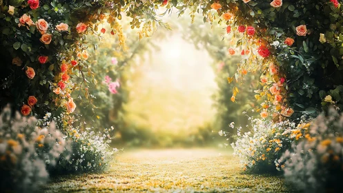 Blossoming Portal: Where Roses Whisper to Daylight.