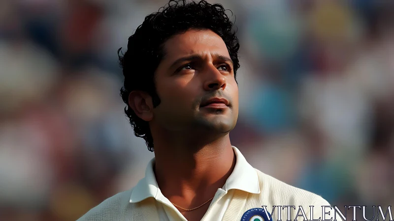 Cricket dreamer lifts his gaze above the roaring stadium hush