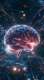 Holographic neural brain model with glowing synaptic network