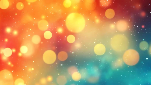 Multicolor bokeh light pattern on soft gradient background.