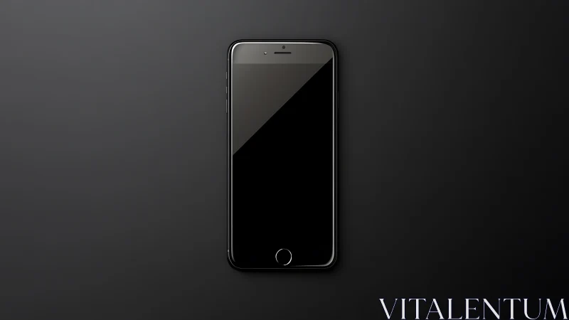 Modern smartphone with dark screen displayed against neutral gray background.