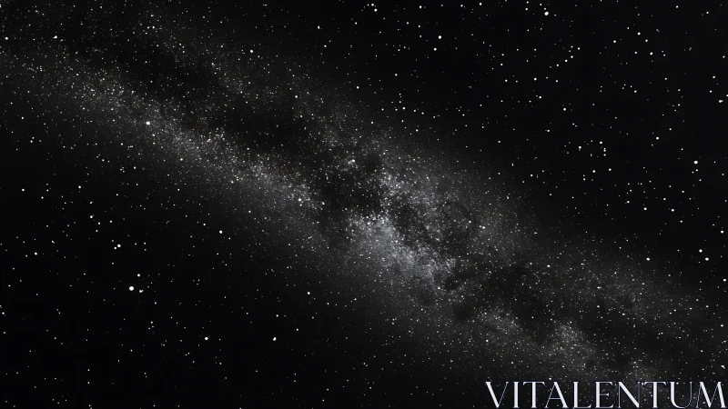 Star-filled Milky Way band crossing a deep black sky.