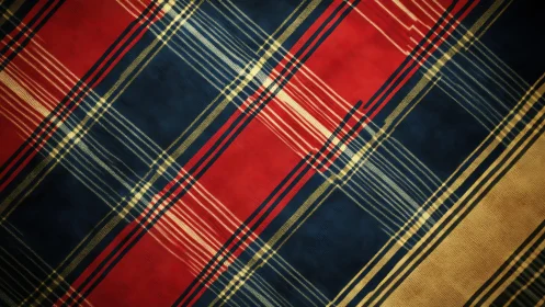 Classic red, navy, and gold tartan plaid fabric pattern design.