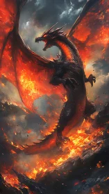 Volcanic apex dragon in incandescent atmospheric updrafts.