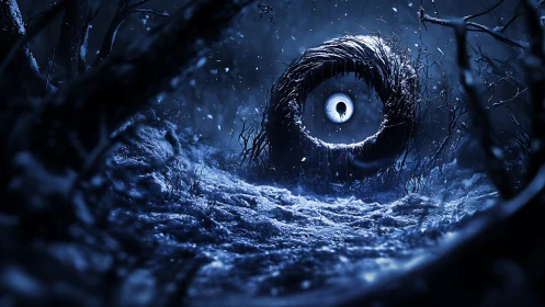 Cryogenic forest aperture with monocular biomorphic sentinel.