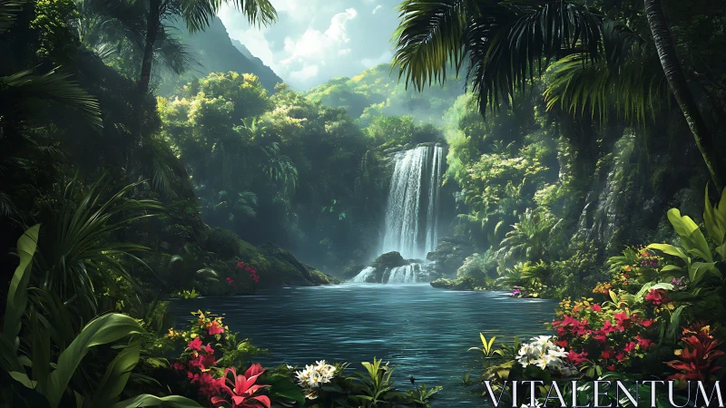 Lush jungle amphitheater cradles a hidden sapphire waterfall