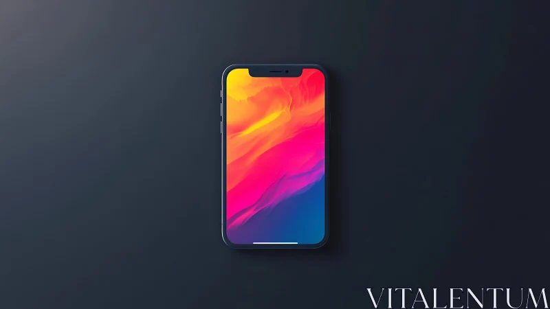 Modern smartphone displays vibrant gradient wallpaper design
