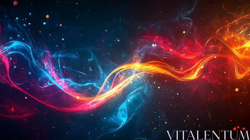 Neon energy waves collide in vibrant abstract motion art.