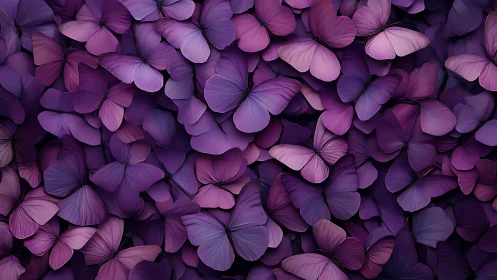 Clustered violet butterflies form dense overlapping surface