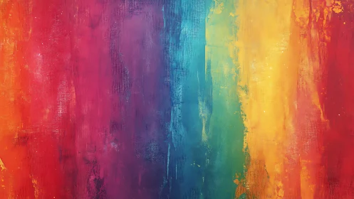 Vibrant vertical spectrum blends textured abstract color fields