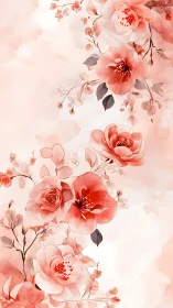 Coral Garden Dreams: Watercolor Peonies in Soft Bloom