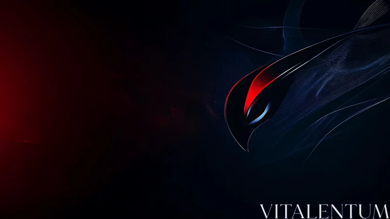 Futuristic Abstract Hawk Head in Dark Neon Digital Art Style.