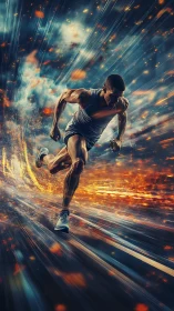 Sprinter charges through fiery trails in a storm of speed