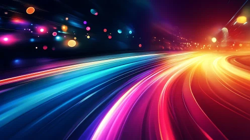 Neon velocity rivers racing through a sleepless cyber night.