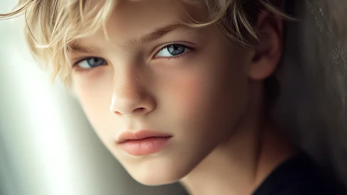 Young child portrait with ethereal light.