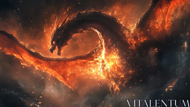 Volcanic plasma dragon in turbulent incandescent ascent.