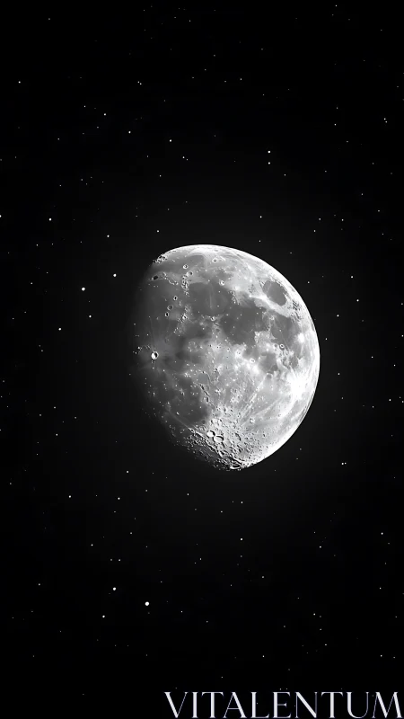 Soft moonlight glowing gently in a peaceful starry sky.