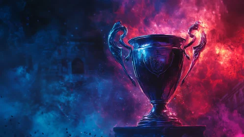 Chromatic vortex trophy under bifurcated spectral nebula.