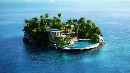 Oceanside Private Residence Island With Infinity Pool Architecture.