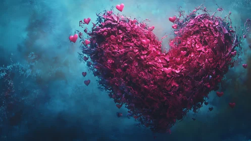 Luminous Love Takes Flight in Swirling Pink Wonder