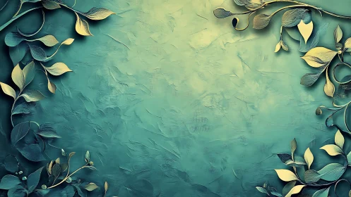 Leafy teal frame inviting quiet moments of simple joy.