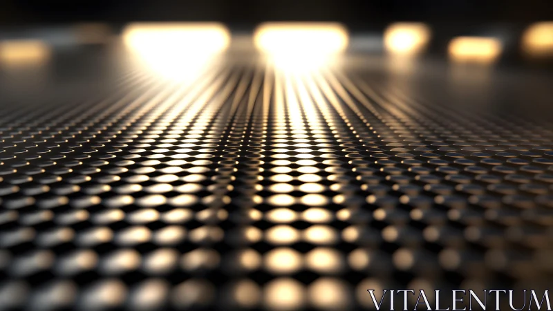 Abstract Metallic Surface with Glowing Light Reflection, Futuristic Style.