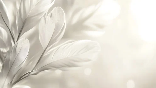 Soft white feathers drifting in a hush of morning light.