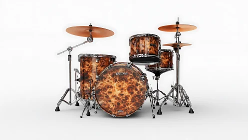Fiery Percussion: A Modern Drum Kit Ready to Rock.