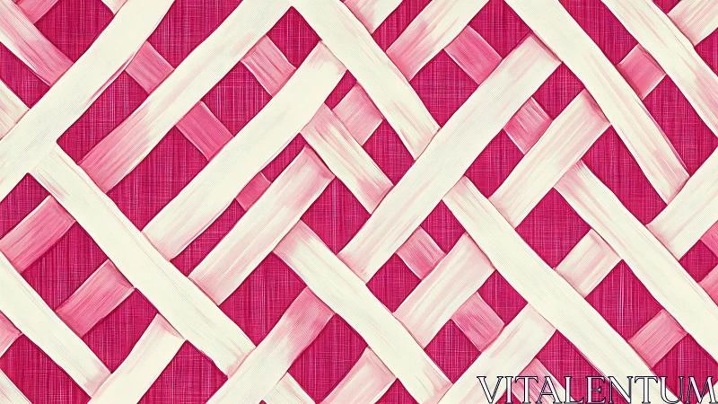 Strawberry lattice illusion weaves creamy stripes and rhythm.
