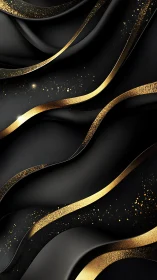 Black background with flowing metallic gold wave streaks.